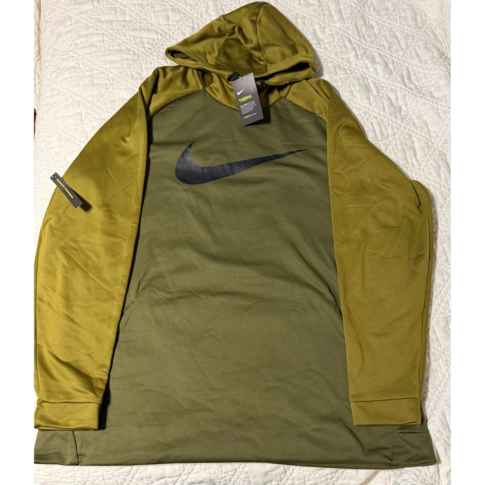Nike Therma Dri-FIT Mens 3XL-Tall Olive Green Training Hoodie 931991-395