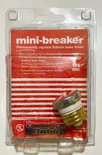 MECHANICAL PRODUCTS PLUG/FUSE TYPE MINI CIRCUIT BREAKER 15A 125V Edison Base