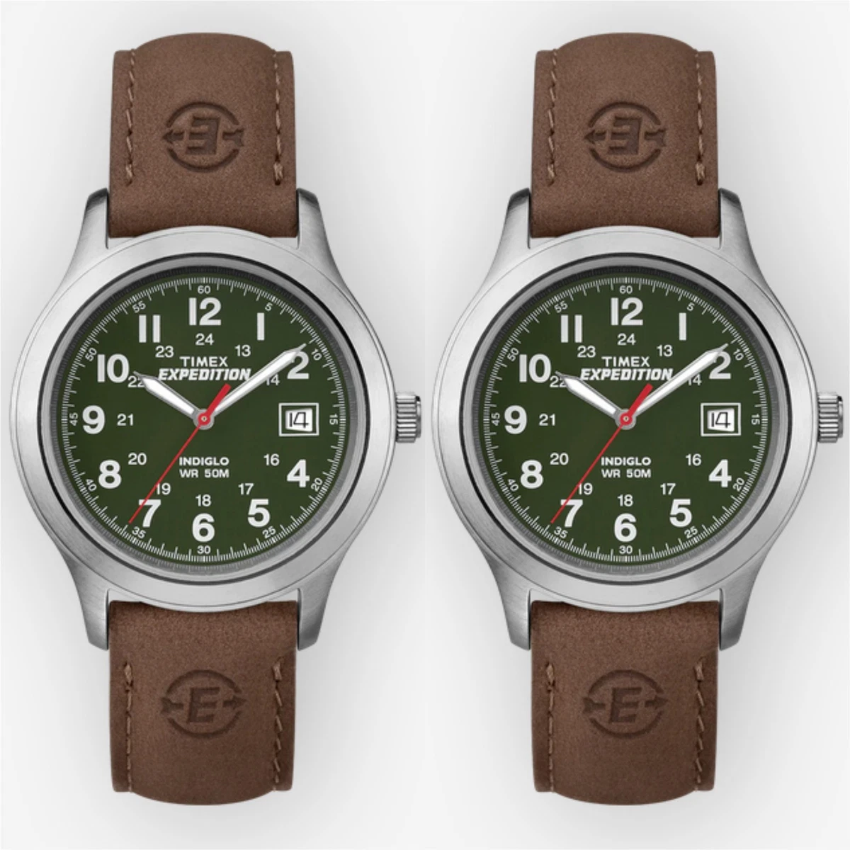 Timex Expedition CAT5 Orologio Uomo 41 Mm – Quadrante Digitale, Cinturino Pelle Marrone, Cronografo, Impermeabile 100 M TW4B30400