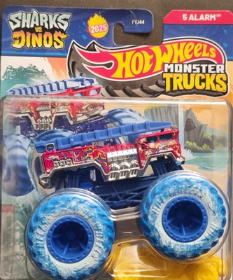 HOT WHEELS MONSTER TRUCKS 1/64 5-ALARM NEW ON CARD Sharks vs Dinos