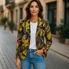 Dana Buchman Colorful Cotton Printed Blazer Size 4