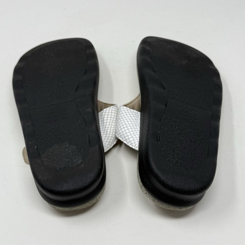 SAS Sanibel Sandals Womens 8 M White Leather Croc Print Thong Comfort Casual - Picture 15 of 15