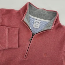 Brooks Brothers 1/4 Zip Large Pullover Sweatshirt Red Cotton Polyester