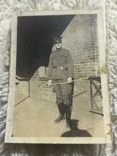 Early 1900s WWI U.S. Army Officer Photo Uniform & Sword North Georgia 3½x2½