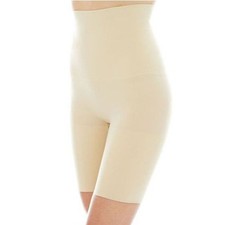 Maidenform Womens High Waist Thigh Slimmer Beige Medium Shapewear Seamless NWT