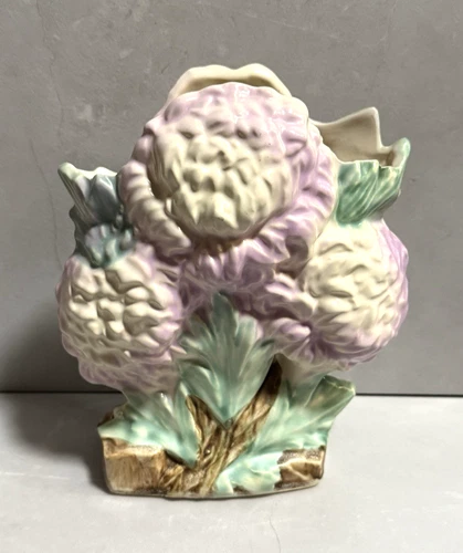 Vintage McCoy Pottery Chrysanthemum Lilac Purple Figural Flower Vase