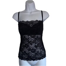Victoria's Secret Vtg 1998 Y2K Black Lace  Satin Camisole Size Medium NWT