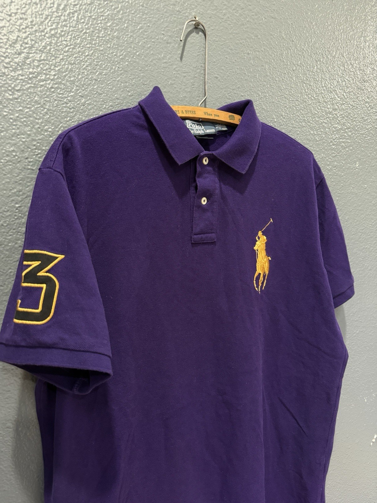 Vintage Polo Ralph Lauren Big Pony Horse Purple Cotton Polo Shirt XL Men’s