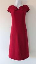 Ladies Hobbs Autumn/Winter Red Wool Semi Fitted Dress Size UK 12
