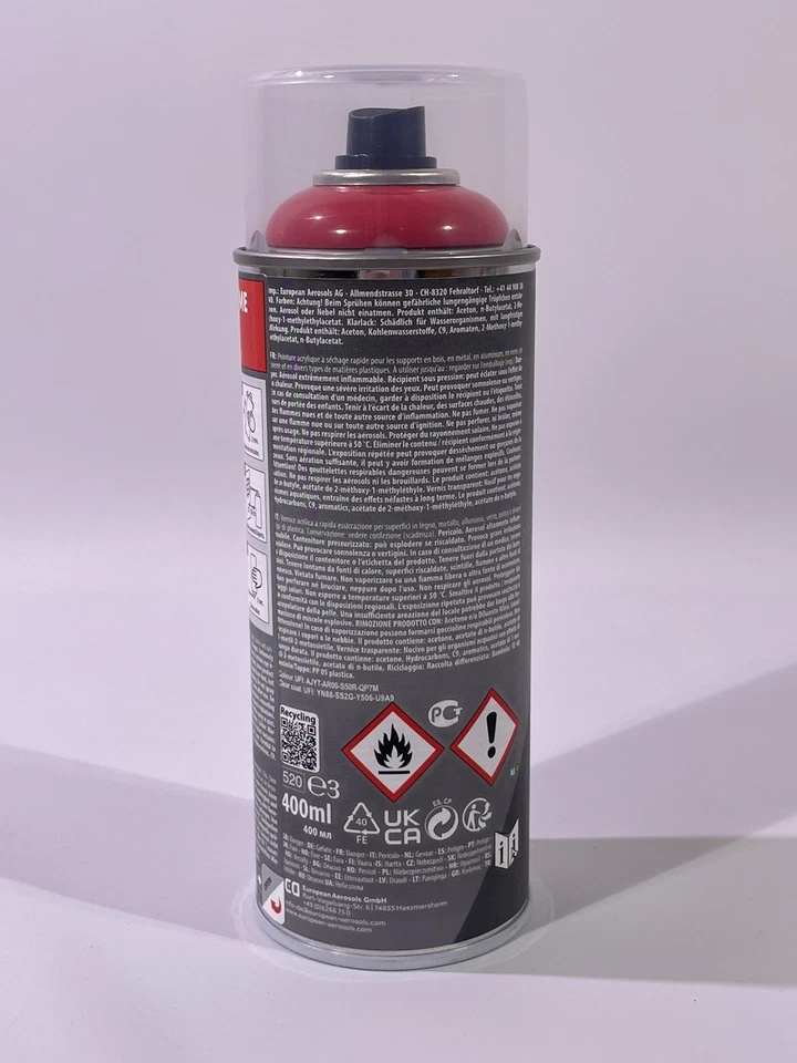 3x MOTIP RAL 3020 Verkehrsrot Glänzend Industrielack Spray Acryl 400ml 07088 - Bild 3 von 4