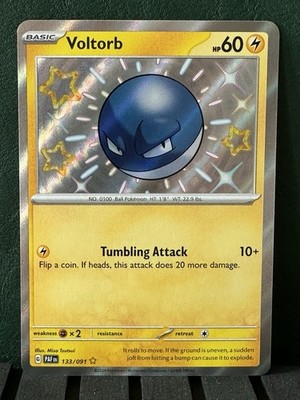 Pokémon TCG Voltorb PAF 133/091 Englisch Baby Shiny Rare Paldean Fates