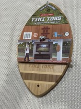 TIKI TOSS Original Hook Ring Game Football Edition Bamboo Wooden Board