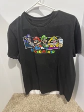 Super Mario Graphic Tee Size L Uni-Sex Black