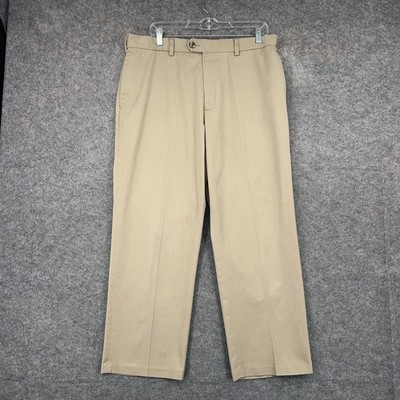 Perry Ellis Portfolio Dress Pants Mens 34x29 Beige Regular Flat Front Stretch