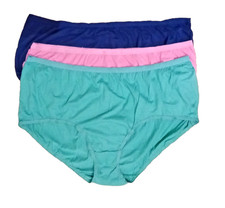 3pk Comfort Choice Plus Sz 13 Multi Color Cotton Briefs Panties UNDERWEAR NWOT