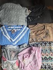 Lot Of 7 Women's Size M Shirts Tops Sweaters Knit Various Brands Styles