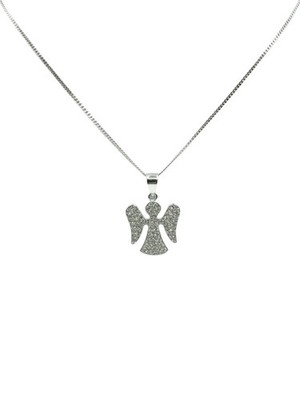925 Silber Halskette mit Engel Glücksbringer - 45 cm | CM Silver Jewels