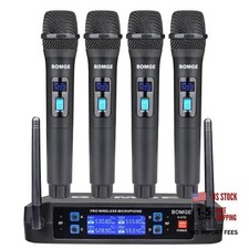 Wireless Microphone System, Pro 4-Channel Cordless Mic Set with Four V410