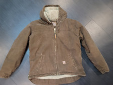 Berne HJ626 XLT heavy weight sherpa lined work jacket with hood Dark Brown