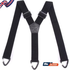 Heavy Duty Elastic Suspenders for Men Trouser Pants Braces Strap Work Belt UK