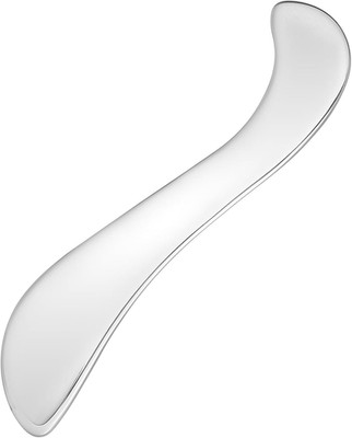 Gua-Sha Massagewerkzeug aus Edelstahl, S-Form, mit Aufbewahrungstasche