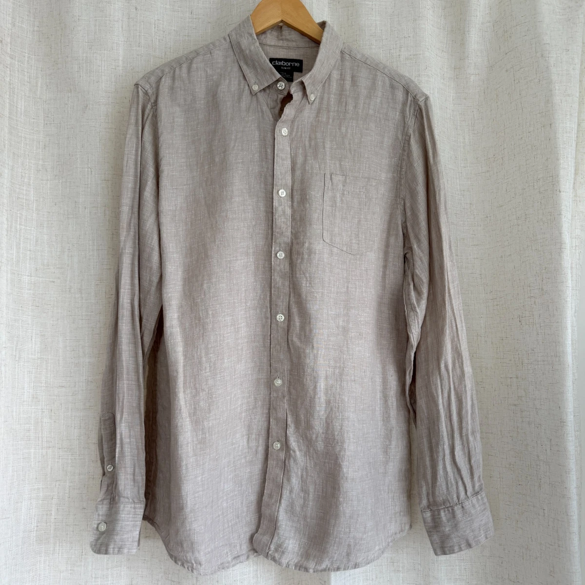 Claiborne Linen Casual Button-Down Shirts for Men for sale | eBay