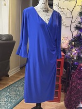 ralph lauren Chaps blue stretch dress xl flared sleeve