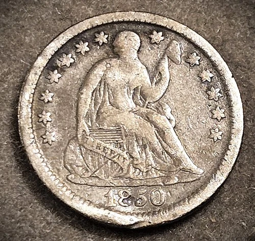 1850 LIBERTY SEATED HALF DIME ** A VERY GOOD COIN **   (7654)