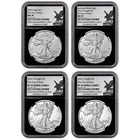 2022 $1 American Silver Eagle 4pc Set NGC MS/PF70 FDI .999 Black Core