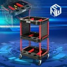 260lbs 3Level Composite Workshop Trolley Cart Side Portable On Wheels w/Pegboard