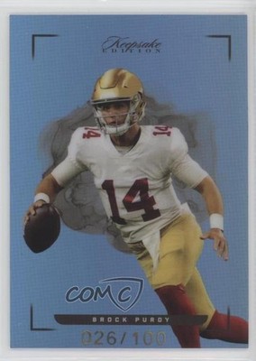 2022 Keepsake Football Edition Blue 26/100 Brock Purdy #4 Rookie RC 0s3