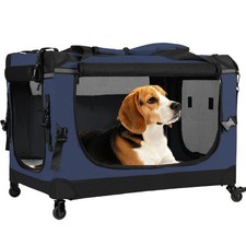 PEGIC 30" Collapsible Rolling Dog Crate for Medium Dogs