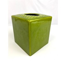 VTG Grayson Arts California Ceramic Tissue Box Decorative Collectible MCM Green