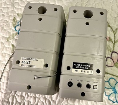 VTG 90s Altec Lansing Multimedia ACS5 Wired Computer Speaker Set