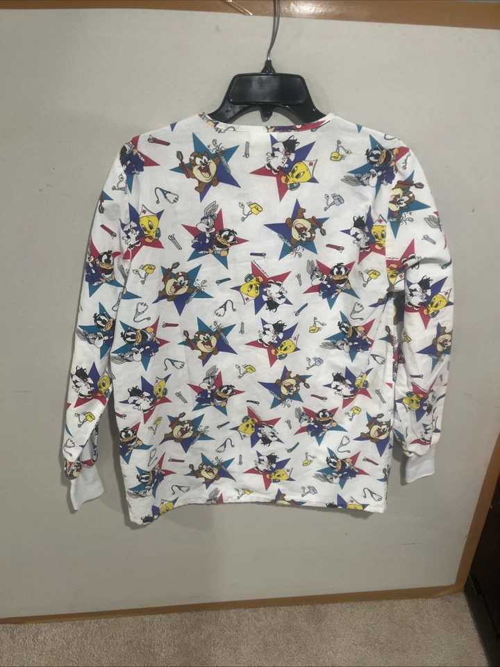 Looney Tunes long sleeve snap front medical smock , women’s XS - Image 3 of 4