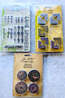 Tim Holtz Idea-ology *Lot* Compass Coins~Game Spinners~Corners