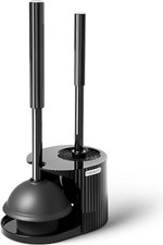 2 in 1 Toilet Plunger and Brush Set  Extended Handle Plunger  Toilet Bowl Brus