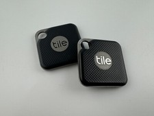  2-PACK TILE PRO REPLACEABLE BATTERY BLUETOOTH TRACKER FINDER EC-15001 BLACK