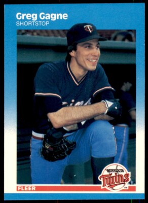 1987 Fleer Glossy Greg Gagne . Minnesota Twins #541