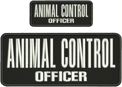ANIMAL CONTROL OFFICER  EMB PATCH 4X10 AND 2X5 HOOK ON BACK BLACK/WHITE