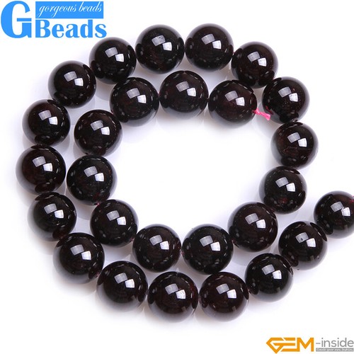 Dark Red Garnet Round Beads For Jewelry Making Free Shipping 15" Natural Stone - Bild 7 von 35