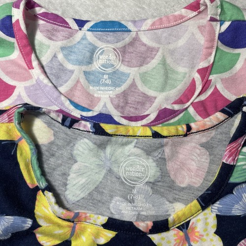Wonder Nation Girls Butterflies & Mermaid Sleeveless Summer Dresses Sz M (7-8) - Picture 8 of 10