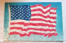 1984 vintage mini Springbok rectangle puzzle Stars and Stripes-complete