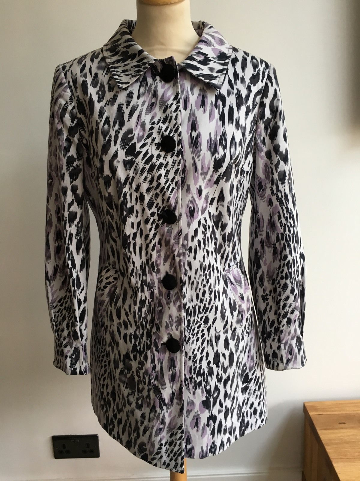 lilac Leopard Print Cotton Mix 