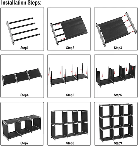 Storage 9 Cube Closet Organizer Shelves Bookshelf DIY Cabinet Bookcase Home - Picture 8 of 13