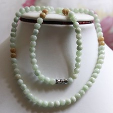 100 Natural Grade A Untreated Jadeite Jade Beads Necklace 6mm 21" N073