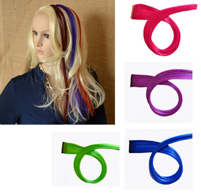 2x knstliche Haarverlngerung Haarstrhnen Clip in Extension Kunsthaar  48cm | eBay.de