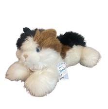 Aurora Calico Kitten Cat Plush Flopsies Pink Bow Blue Eyes Esmeralda Animal Bell