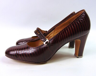 Vintage Miss Holmes Burgunderrote Lederschuhe | Marti | Größe UK 4