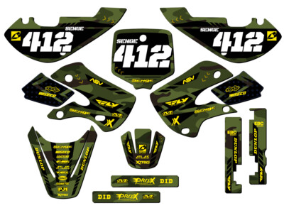2000-2009 DRZ 110 APACHE Green Senge Graphics Kit Compatible with Suzuki